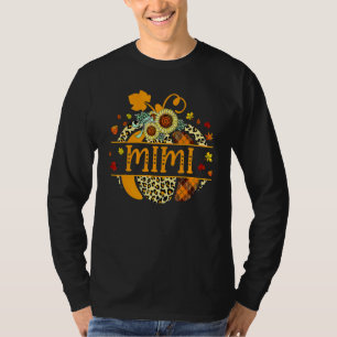Mimi Pumpkin Women Thanksgiving Leopard Fall T-Shirt