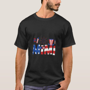Mimi Red White & Blue USA Flag Independence Day 4t T-Shirt