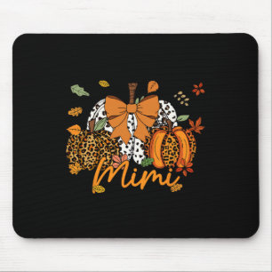 Mimi Thanksgiving Leopard Pumpkin Coquette Bow Mum Mouse Pad