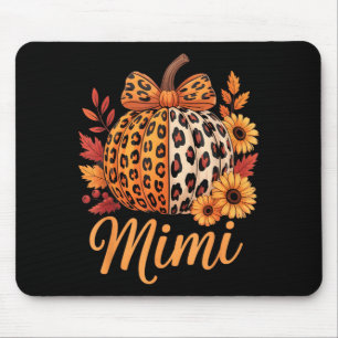 Mimi Thanksgiving Leopard Pumpkin Sunflower Coquet Mouse Pad