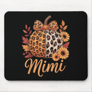 Mimi Thanksgiving Leopard Pumpkin Sunflower Coquet Mouse Pad