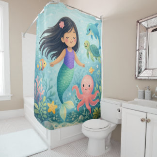 Mimi the Mermaid & Friends Shower Curtain