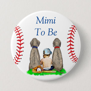 Mimi to Be   Baseball Themed Boy's Baby Shower 7.5 Cm Round Badge