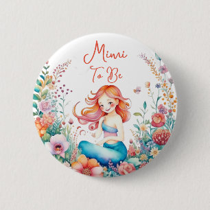 Mimi To Be Mermaid Baby Shower  6 Cm Round Badge