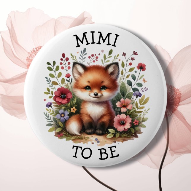 Mimi to be | Woodland Themed Baby Shower  Button (Creator Uploaded)