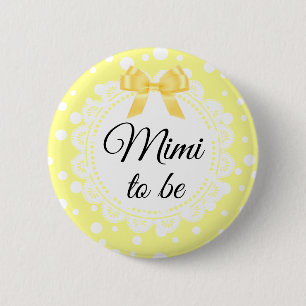 Mimi To Be Yellow Polka Dot Shower Button