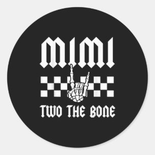 Mimi Two The Bone Skeleton Hand 2nd Birthday Boy G Classic Round Sticker