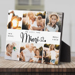 MIMI We Love you Hearts Modern 6 Photo Collage Plaque<br><div class="desc">We love you Mimi! Cute, modern custom family photo collage plaque to show grandma how much she's loved. We love this hand lettered script design with heart flourishes, making this a heartfelt keepsake gift for a beloved grandparent. Personalise with 12 favourite pictures and your personal message and names. Available in...</div>