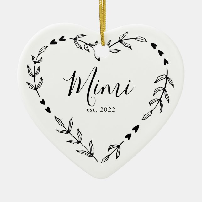 Mimi Year Est. Christmas Ceramic Ornament (Front)