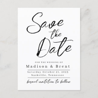 Mimimalist Simple Non Photo Wedding Annoucement Announcement Postcard