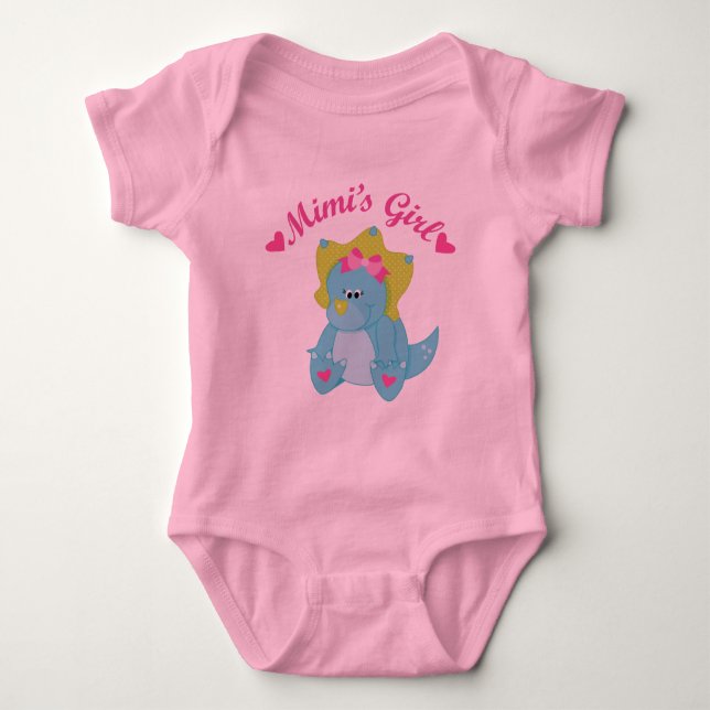 Mimis Girl Dinosaur Baby Bodysuit (Front)