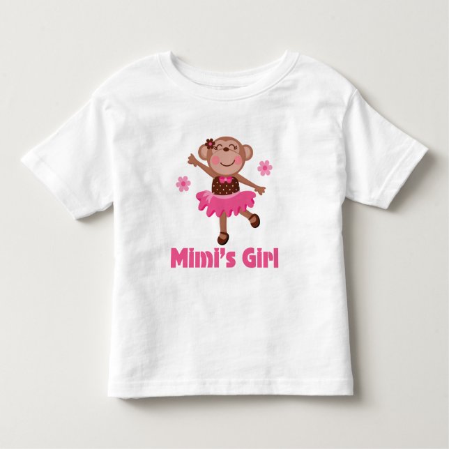 Mimis Girl Monkey Toddler T-Shirt (Front)