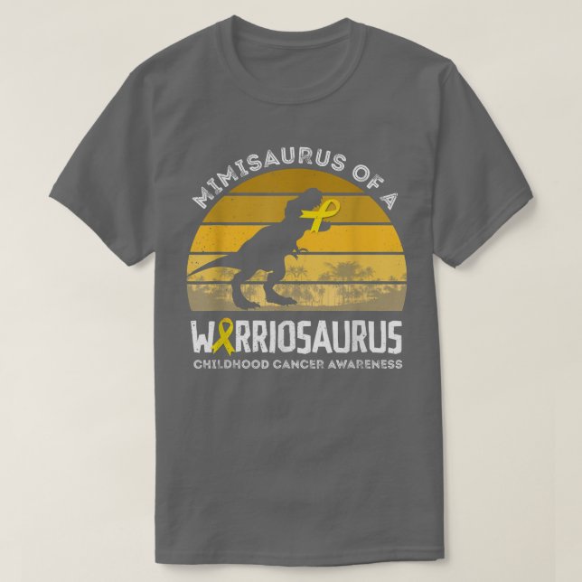Mimisaurus Mimi Of A Warrior Childhood Cancer Warr T-Shirt (Design Front)