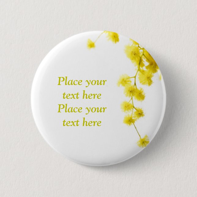 Mimosa 6 Cm Round Badge (Front)
