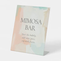 Mimosa Bar Abstract Pastel Painting Bridal Shower
