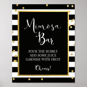 Mimosa Bar Black & Gold Sign