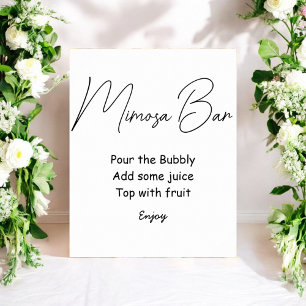 Mimosa Bar Black White Wedding Sign