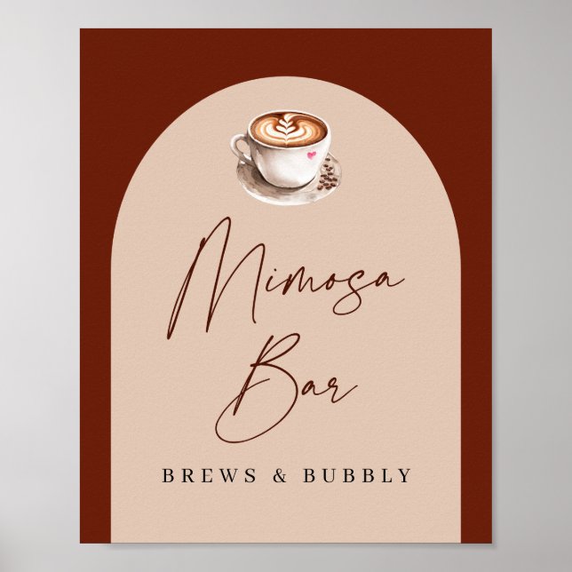Mimosa Bar Brews and Bubbly Bridal Shower Poster (Front)