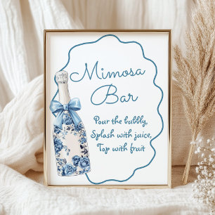 Mimosa Bar Chinoiserie Boots Bridal Shower sign