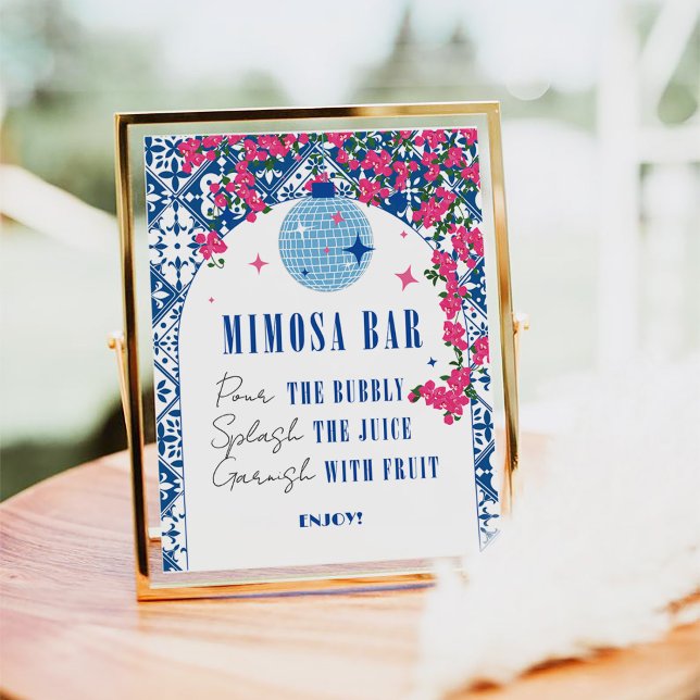 Mimosa Bar Dancing Queen Greek Bridal Shower Poster (Creator Uploaded)