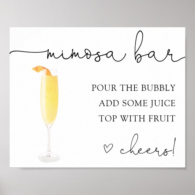 Mimosa Bar Drink Sign (Front)