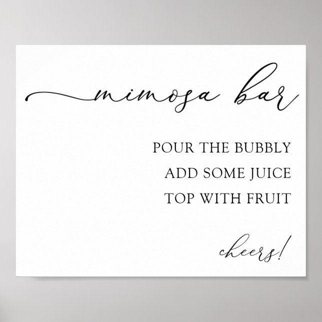 Mimosa Bar Drink Sign (Front)