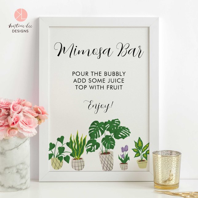 Mimosa Bar House Plants Bridal Shower Party Poster (Creator Uploaded)