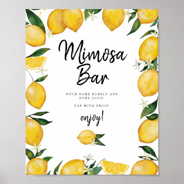 Mimosa Bar Lemon Baby Shower  Poster (Front)