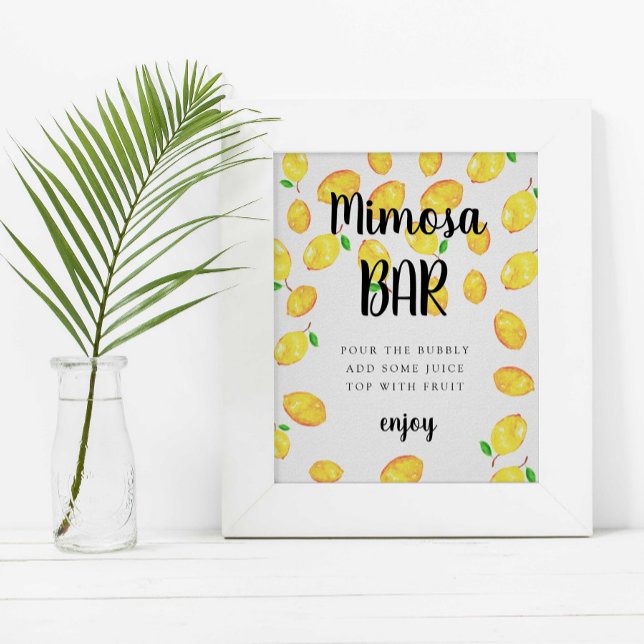 Mimosa Bar Lemon Bridal Shower Main Squeeze Poster (Creator Uploaded)