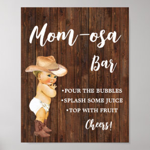 Mimosa Bar Momosa Bar Cowboy Baby Shower Sign