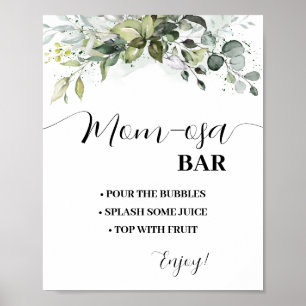 Mimosa Bar Momosa Bar Greenery Baby Shower Sign