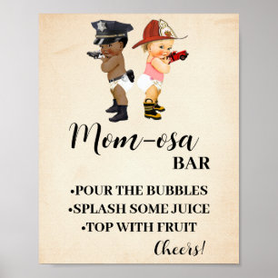 Mimosa Bar Momosa Bar Little Recruit Baby Shower Poster