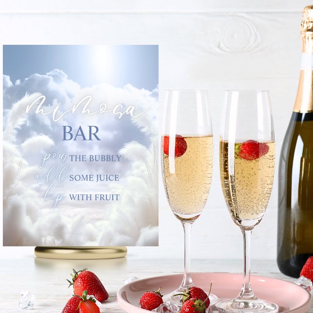 Mimosa Bar On Cloud Nine 9 Pampas Bridal Shower Poster (Mimosa Bar On Cloud Nine 9 Pampas Bridal Shower Poster)