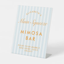 Mimosa Bar Orange & Blue Bachelorette Pedestal