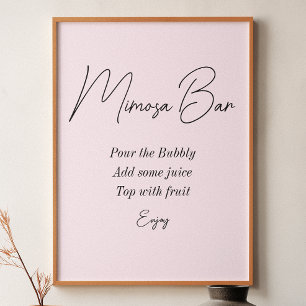 Mimosa Bar Pink Bridal Shower  Poster