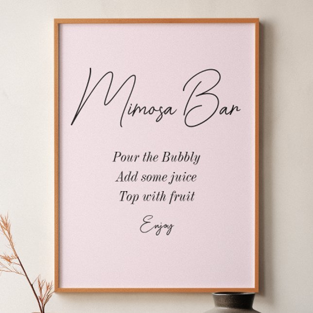 Mimosa Bar Pink Bridal Shower  Poster (Creator Uploaded)