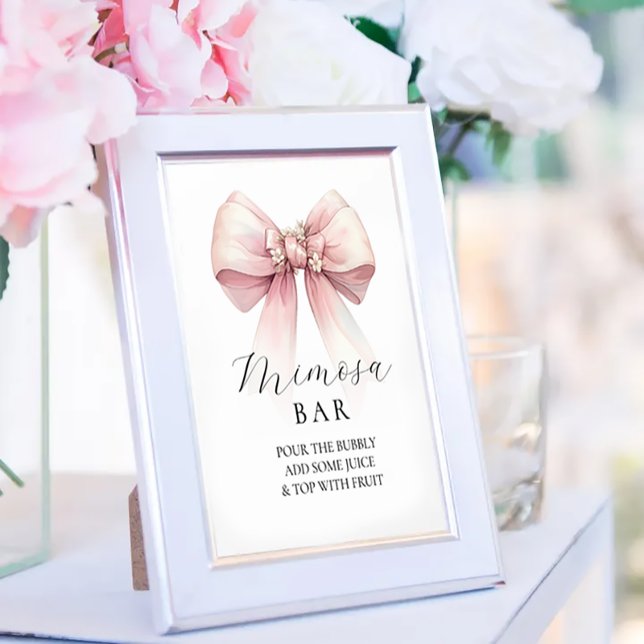 Mimosa Bar Shes Tying The Knot Bridal Shower Pedestal Sign (Creator Uploaded)