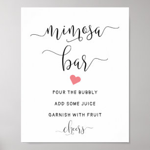 Mimosa bar sign, wedding bubbly bar poster