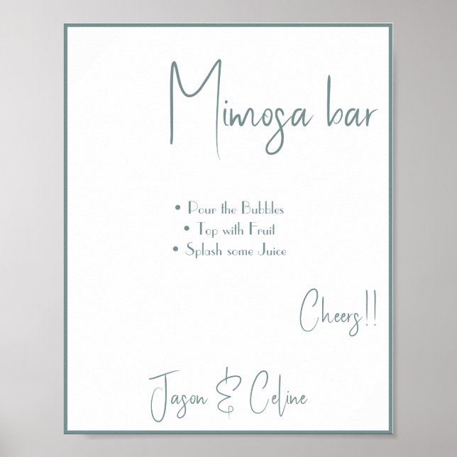 Mimosa Bar Wedding Sign Poster (Front)