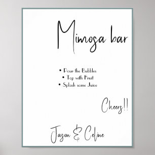 Mimosa Bar Wedding Sign Poster