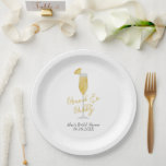 Mimosa Brunch and Bubbly Bridal Shower Paper Plate<br><div class="desc">This paper plate features a watercolor painting of a mimosa glass. Customise with your information and change any wording to suit your event.</div>