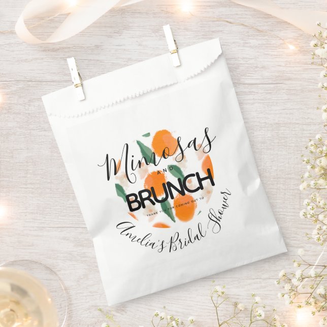 Mimosa Brunch Hand Drawn  Bridal Shower     Favour Bags (Clipped)