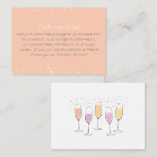 Mimosa Champagne Bellini Peach Bridal Shower Enclosure Card