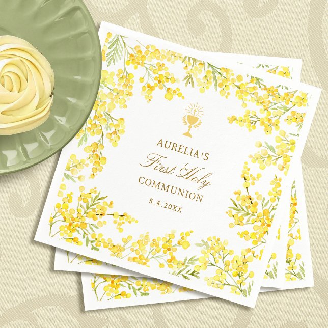 Mimosa First Communion Napkin (Creator Uploaded)