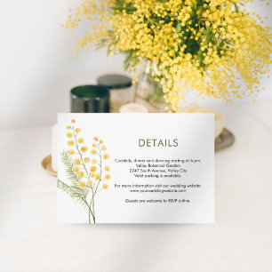 Mimosa flowers cute spring wedding enclosure card