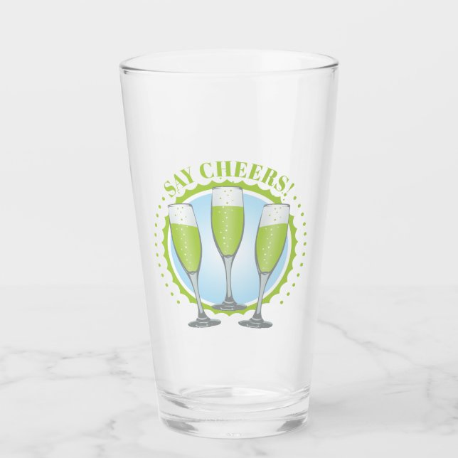 Mimosa Green Champagne Glasses (Front)