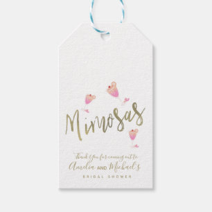 Mimosa Pink Bridal Shower Thank You Confetti Gift Tags