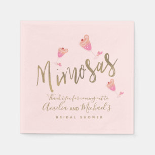 Mimosa Pink Bridal Shower Thank You Confetti      Napkin