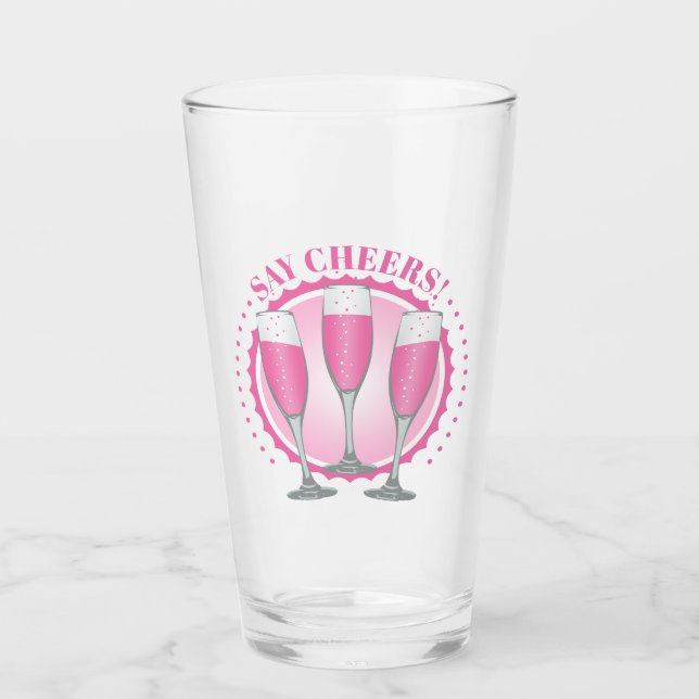 Mimosa Pink Champagne Glasses (Front)