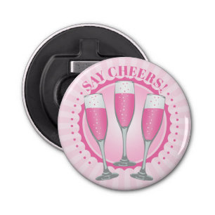Mimosa Pink Champagne Glasses Bottle Opener